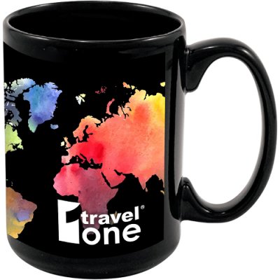 15oz.Full Color Black Stoneware Magna Mug