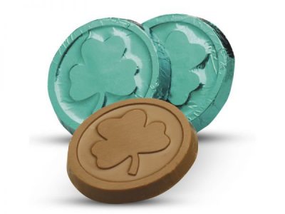 St Patrick Shamrock Chocolate Coin