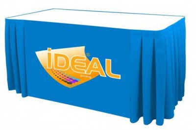 6ft 3-Sided Box Pleat Table Skirt