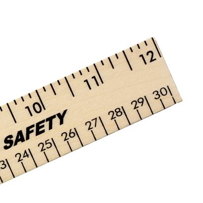 12" Clear Lacquer Wood Ruler