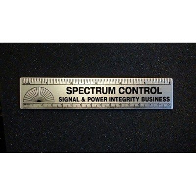 6" Aluminum Ruler w/ a Die Struck, Color Filled Imprint