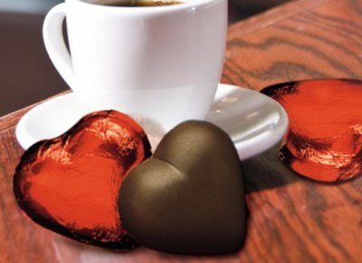 Dark Chocolate Hearts in Red Foil