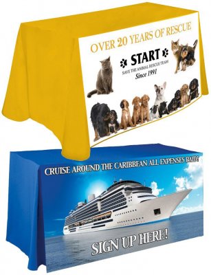 Counter Height (42" Tall) 4ft Table Cover w/ Full Color Imprint