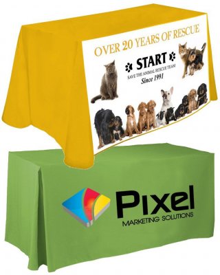 Counter Height (42" Tall) 8ft Table Cover w/ Full Color Imprint
