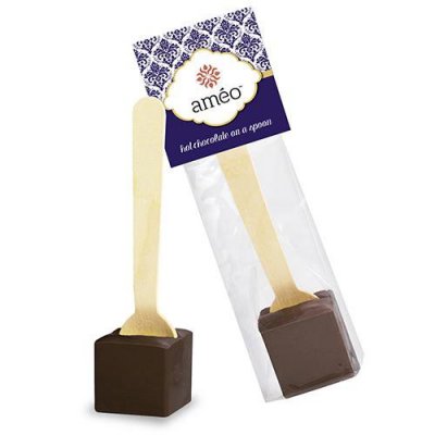 Hot Chocolate on a Spoon in Header Bag  - Belgian Dark Chocolate