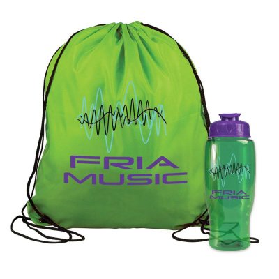 Drawstring Backpack with Bottle Combo Kit