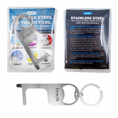 Stainless Steel NO Touch Tool with Stylus & Bottle Opener