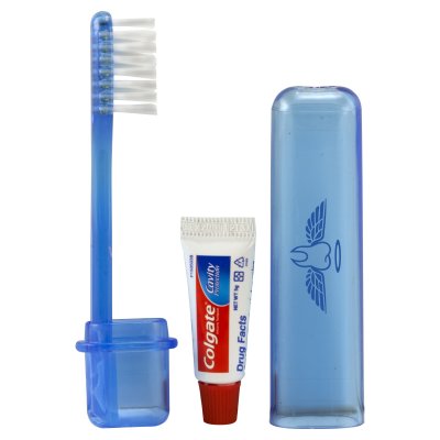 Travel Toothbrush and Colgate Toothpaste