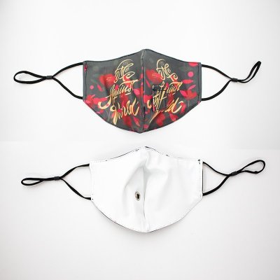Adjustable Full Color Youth/ Small Face Mask w/ Straw Hole