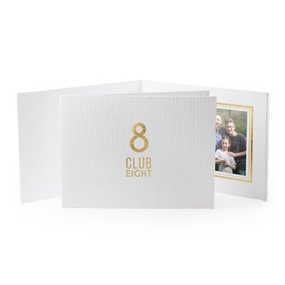 White 4" x 6" Portrait Folders - Horizontal with Border