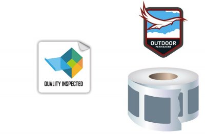 Roll Stickers / Decal - Outdoor Permanent - 1x1 Square Shape