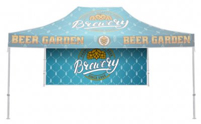 15ft Canopy Tent Full Height Wall w/ Full Color Single Sided Imprint
