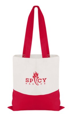 Cotton Colored Accent Flat Tote