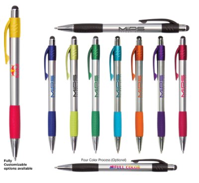 Premium Silver Stylus Pen W/ Metallic Accents