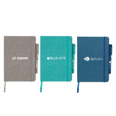 Melville 5.8" x 8.3" RPET Notebook & Islander Bio Pen Gift Set