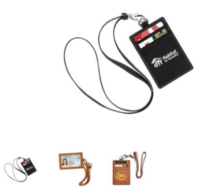 Livorno Park Avenue Leather ID Holder w/ Neck Cord