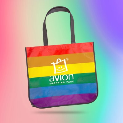 Large Rainbow Laminated Tote